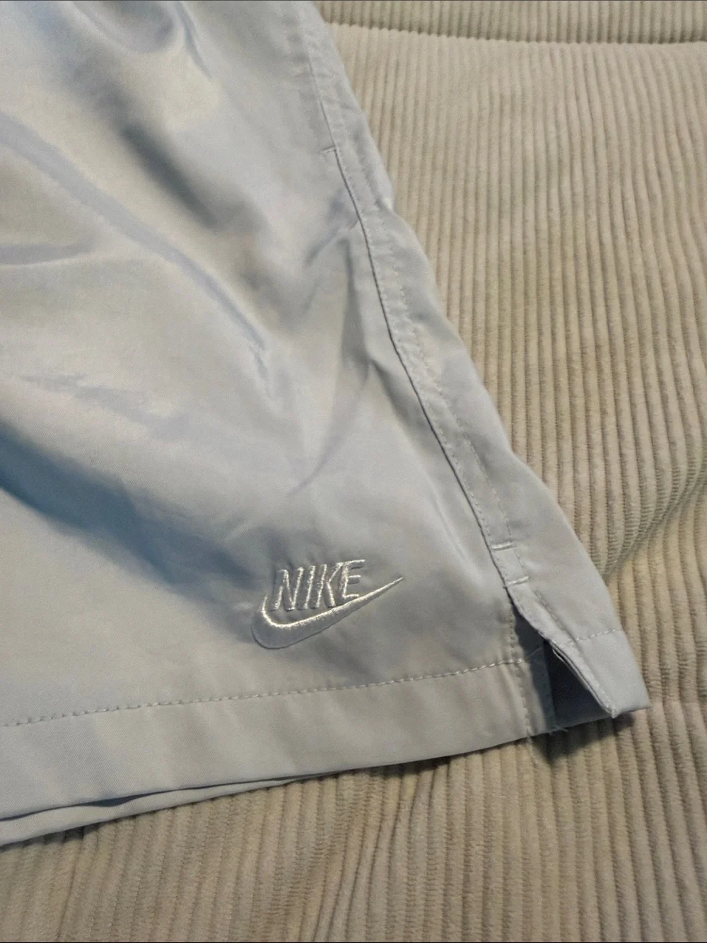 Nike Men’s Light Blue Athletic Shorts with Elastic Waistband